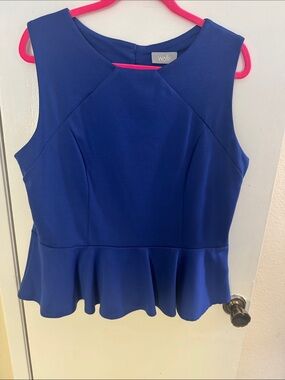 Wallis Cobalt Blue Sleeveless Peplum Top
